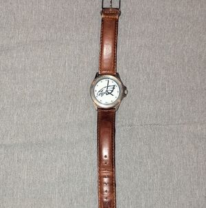 LOGO by Lori Goldstein Silver Watch with Brown Strap